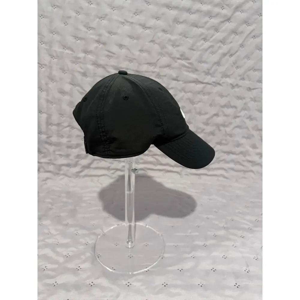 Nike Black White Swoosh Adjustable Baseball Cap Performance Hat